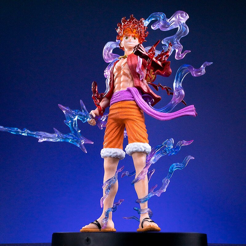 One Piece | Monkey D Luffy Gear 5 Anime Action Figure | Sun God Nika | Red | 18 Cm |