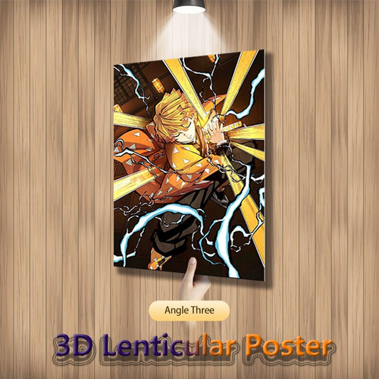Demon Slayer|Tanjiro Nezuko Zenitsu|3D Anime Poster |40x30 Cms|
