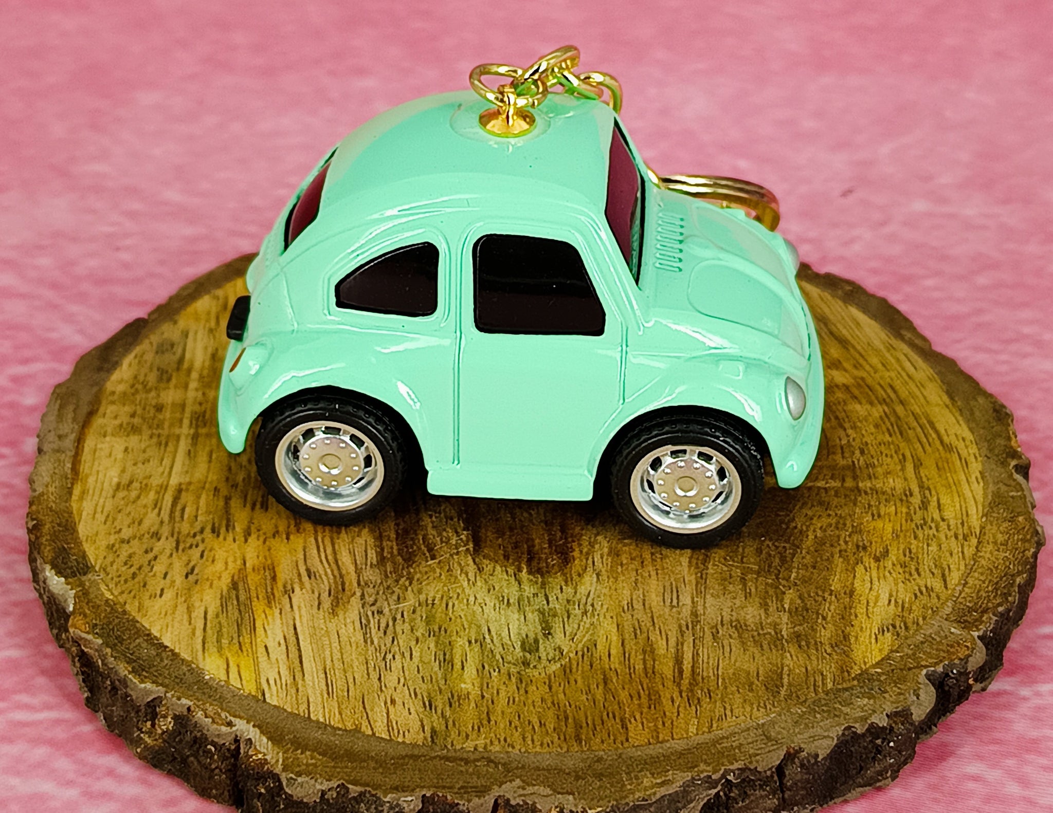 Green Mini Copper Keychain | With Golden Keyring Keychain |