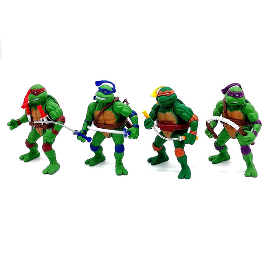 Teenage Mutant Ninja Turtles Mike Raph Leo Don Set of 4 Action Figure| 10 cms |