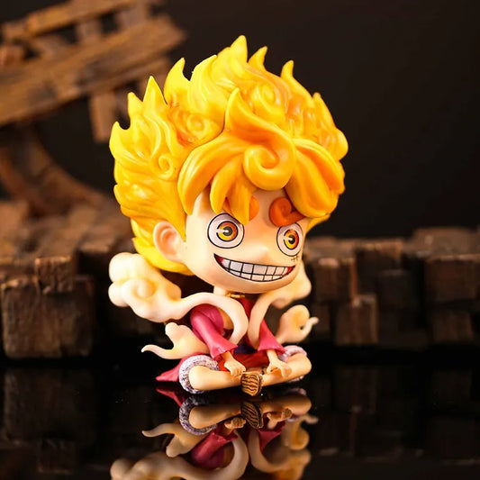 One Piece | Monkey D Luffy Gear 5 Sun God Nika Anime Action Figure | Red | 12.5 Cm |