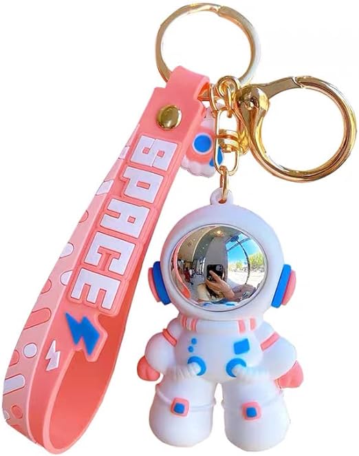 Astronaut Model A Pink | 3D Lanyard Keychain | Silicone