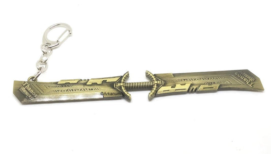 Marvel Avengers | Golden Metal Thanos Blade Sword Infinity War Endgame Heavy Keyring | Keychain Golden