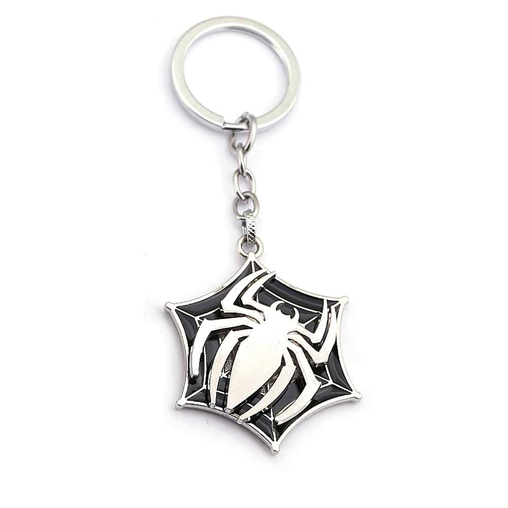 Rotating | Revolving Spinning Spiderman Logo | Silver-Black primium Metal Keychain |