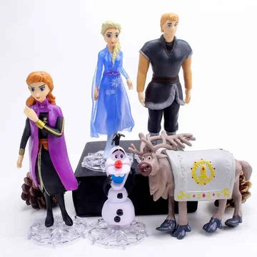 Frozen |PVC| Elsa Anna Olaf Action Figure Set (5 Pcs) Cake Topper Collectible Figurines