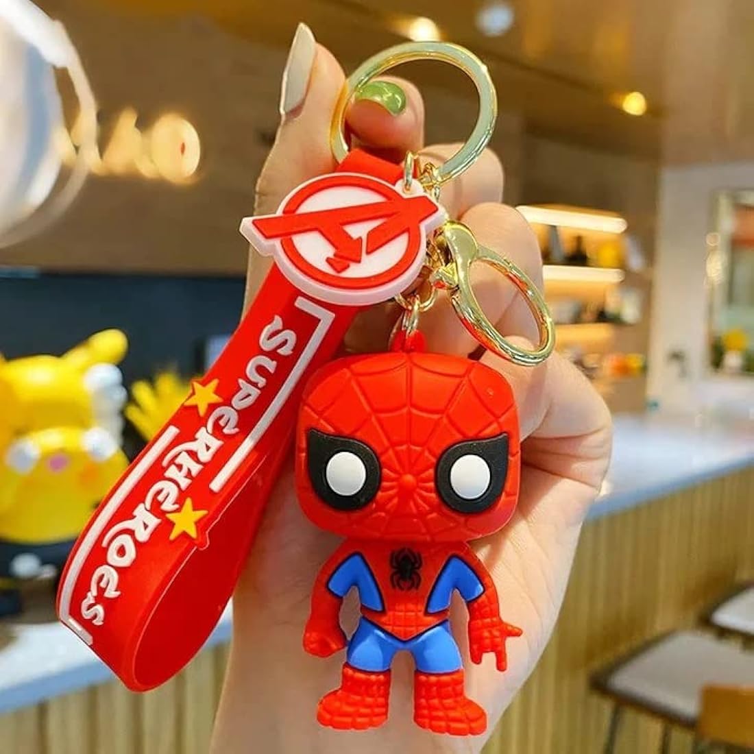 Marval Spiderman Keychain | 3D Lanyard Keychain | Silicone | Superhero