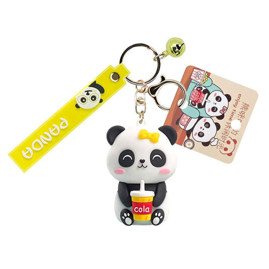 Cute Yellow Panda Girl | 3D Lanyard Keychain | Silicone