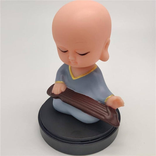 Plastic Monk Bobblehead with Perfume Disc for Car Dashboard | VEENA |ABS| by ShoppingNest