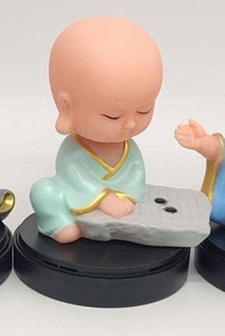 Plastic Monk Bobblehead with Perfume Disc for Car Dashboard | STONE |ABS| by ShoppingNest