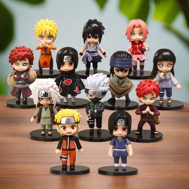 Naruto Anime Figures Set Of 12 Set A  | 7- 8 Cm |
