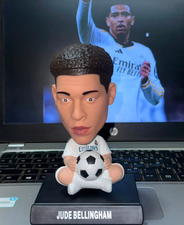Jude Bellingham Real Madrid |PVC| Chibi Sitting Figurine | Football Bobblehead Style Desk Collectible