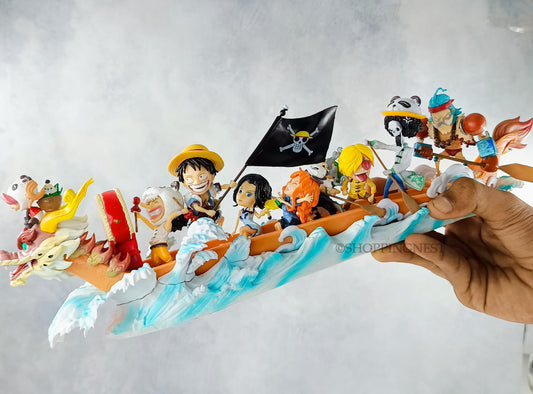 Anime One Piece Luffy Nami Usoop Sanji Roronoa Zoro Chopper Robin Franky Brook Jinbe Loong Boat Ver.Action Figure Model Toy Doll