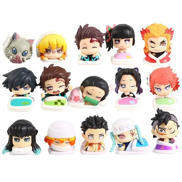 Demon Slayer Sleeping Set of 15 Anime Figures | PVC Collectible Set | Demon Slayer Collectibles by ShoppingNest