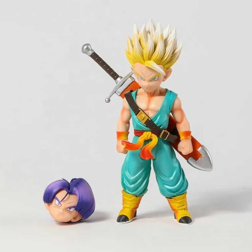 Chibi Trunks Figure Dragon BallZ 19 cm Trunks with sword Chibi Version 2 Faces