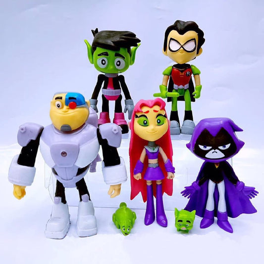 Teen Titans |PVC| Beast Boy Anime Figure Set of 5 Collectible Mini Action Figures