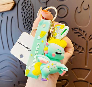 Unicorn DragonRun Green | 3D Lanyard Keychain | Silicone