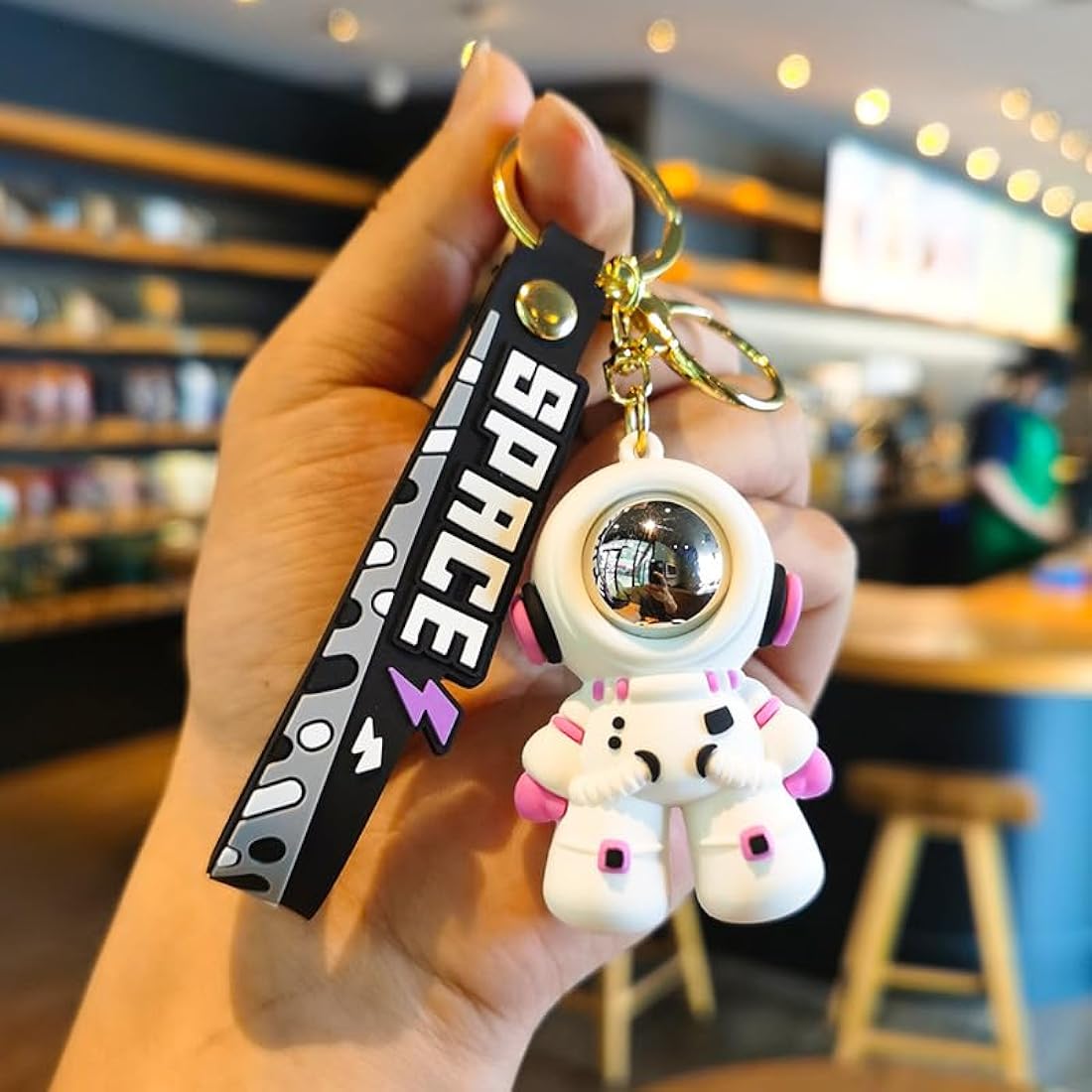 Astronaut Model A Black | 3D Lanyard Keychain | Silicone