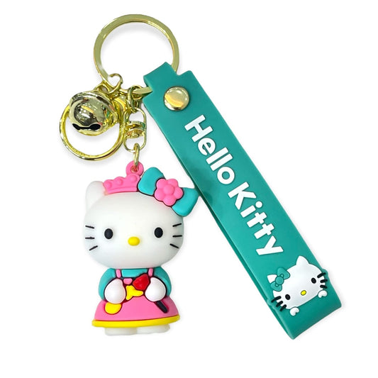 Hello Kitty Green Standing | 3D Lanyard Keychain | Silicone