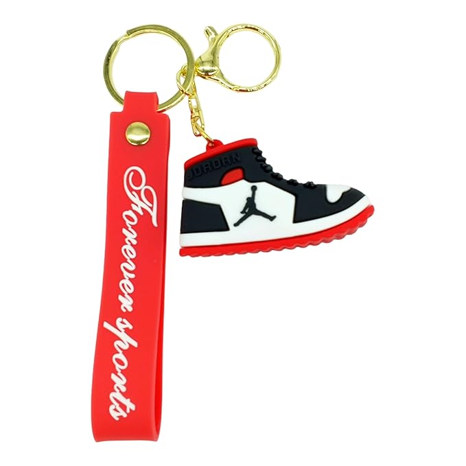 Nike Jordan RED Silicone Lanyard Keychains - Stylish