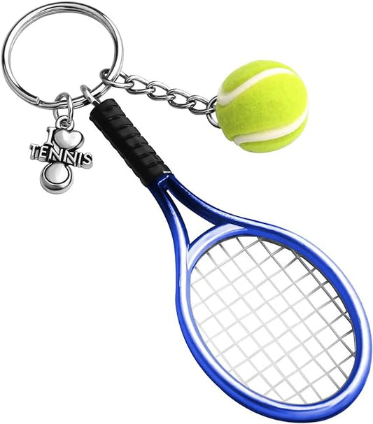 Premium Metal Tennis Keychain | BLUE | Perfect Gift for Tennis Lovers