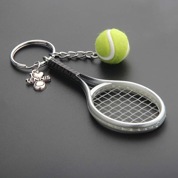 Premium Metal Tennis Keychain | SILVER | Perfect Gift for Tennis Lovers