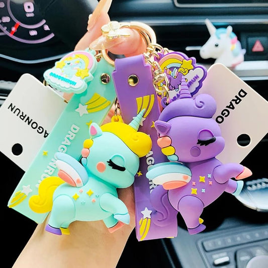 Unicorn DragonRun Green | 3D Lanyard Keychain | Silicone
