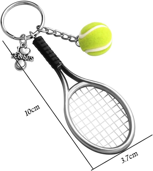 Premium Metal Tennis Keychain | SILVER | Perfect Gift for Tennis Lovers