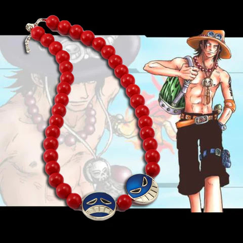 One piece Ace neck ornament orange garland Elastic unisex Lifesize  for Cosplay