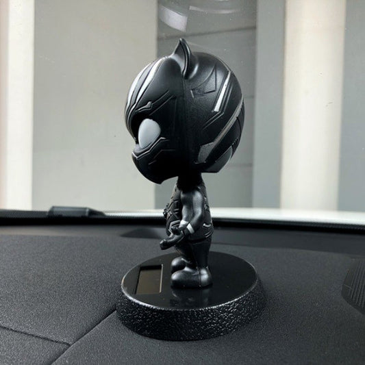 Black Solar Panther Bobblehead With Mobile Holder For Cars |14.5 CM