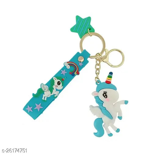 Unicorn Model A Blue | 3D Lanyard Keychain | Silicone