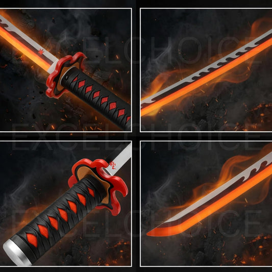 LED Demonslayer Tanjiro Fire Sword Version II | Samurai Katana | FIRE