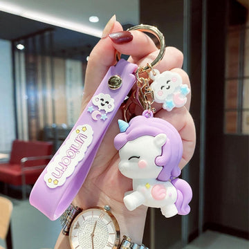 Unicorn Model B Purple | 3D Lanyard Keychain | Silicone