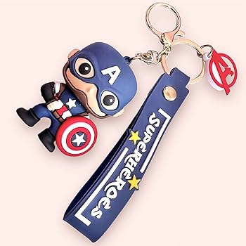 Marvel Captain America | 3D Lanyard Keychain | Silicone