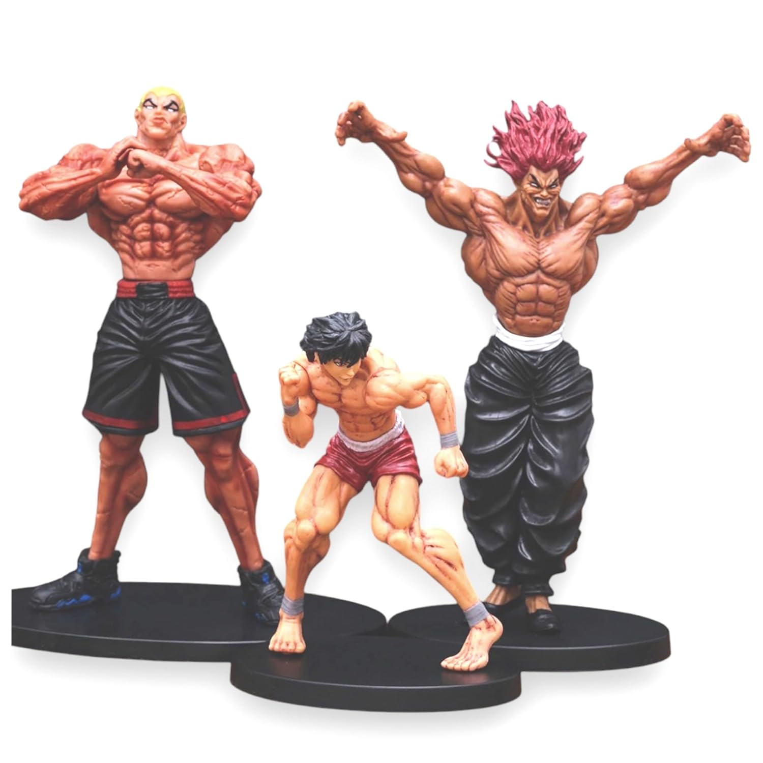 Baki Hanma Anime Set Of 3 pcs Yugiro baki Jack PVC collectable Action Figures .