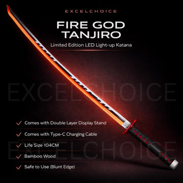 LED Demonslayer Tanjiro Fire Version II | Samurai Katana | FIRE