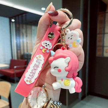 Unicorn Model B Pink | 3D Lanyard Keychain | Silicone