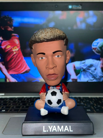 Lamine Yamal FC Barcelona |PVC| Caricature Bobblehead Figurine | Football Collectible Desk Figure