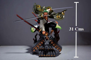 One Piece | Roronoa Zoro On Roof Combat Mode Anime Action Figure | 31 Cm |