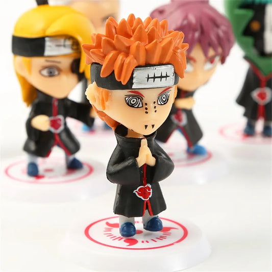 Naruto Akatsuki Members set of 11 Figures white stand [8 CM]