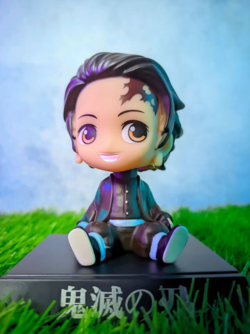 Demon Slayer Tanjiro Kamado Bobblehead With Mobile Holder For Cars | 14.5 CMS |