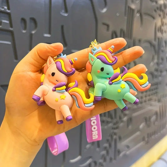 Pink Lucky Unicorn Keychain | 3D Lanyard Keychain | Silicone | Premium |
