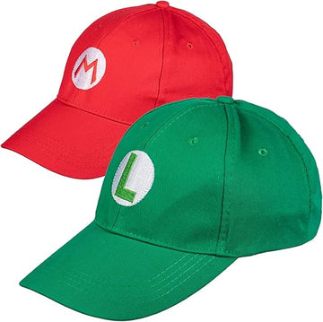 2PCS Super Mario Bros Luigi ADULT Hat Cap Costume cosplay Halloween hat baseball cap