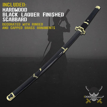 ANIME THEMED Wooden KATANA | Roronoa Zoro Yubashiri Wooden katana | 108 CM | To be assembled |
