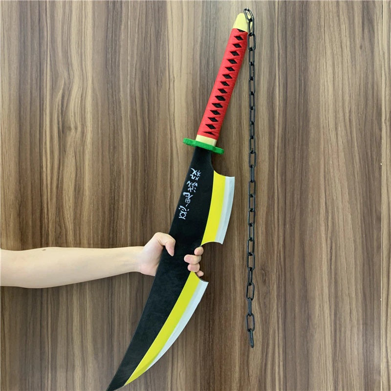Demon Slayer Tengen Uzui Nichirin Blade Wooden Katana for Cosplay Wooden Sword  | 80 Cms |