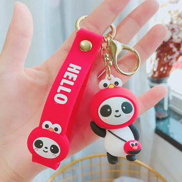 Cute Red Panda Model B | 3D Lanyard Keychain | Silicone