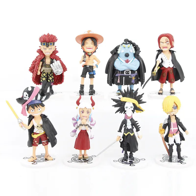 One piece New Jinbe yamato shanks Set of 8 9 CM FIgures