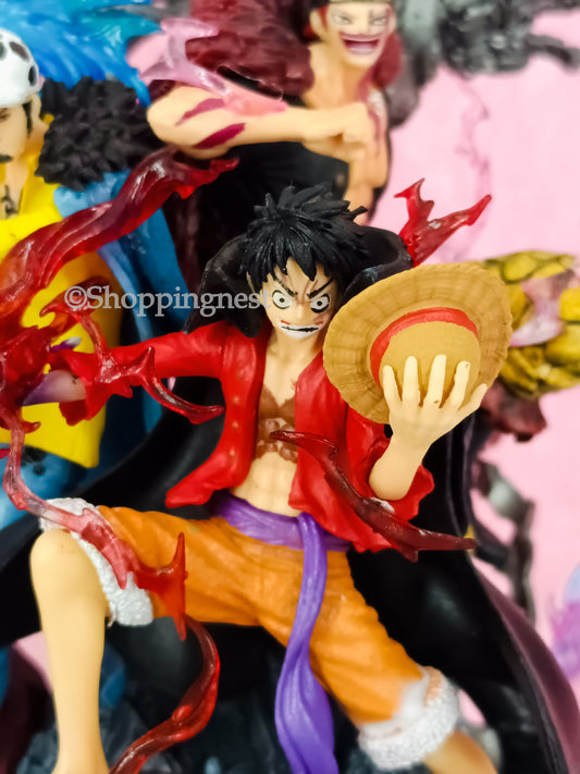 One Piece Figurine Three Captain Anime Figure Kid Law Luffy Action Pvc Statue Desktop Decoration |  20cm |