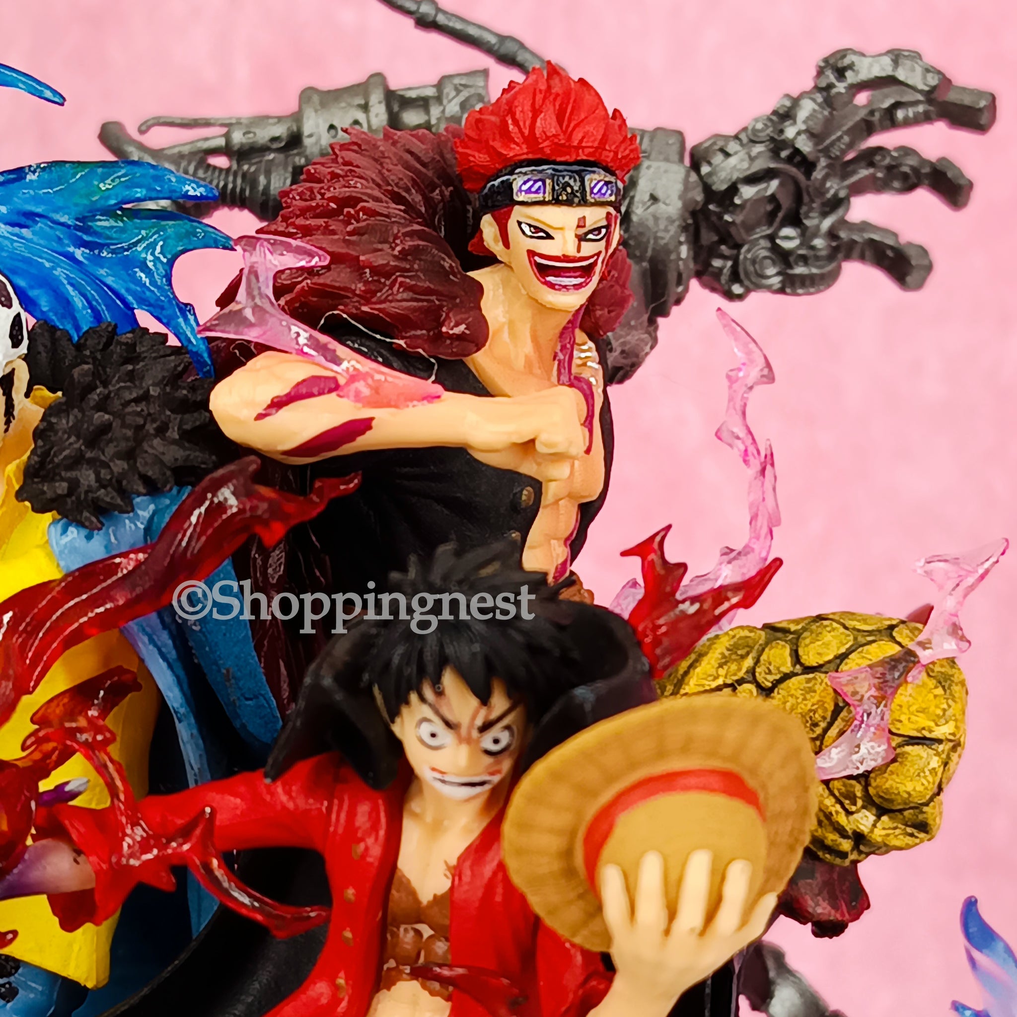 One Piece Figurine Three Captain Anime Figure Kid Law Luffy Action Pvc Statue Desktop Decoration |  20cm |