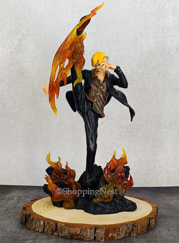 One Piece Pvc Trendy Figure WIFI Sanji Straw Hats Devil Foot Three Main Forces Gk Collectible Figure | 35 CMS |