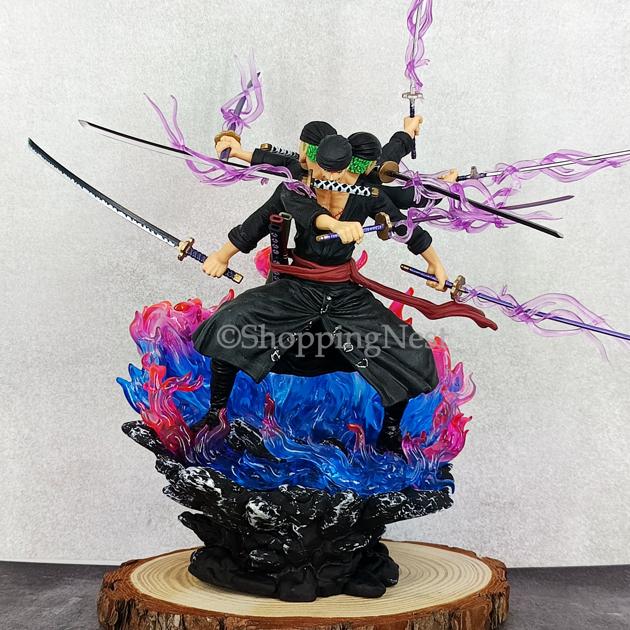 One Piece Roronoa Zoro Nine Knives Three Faces Asura Form Action Figure | 28 Cms |